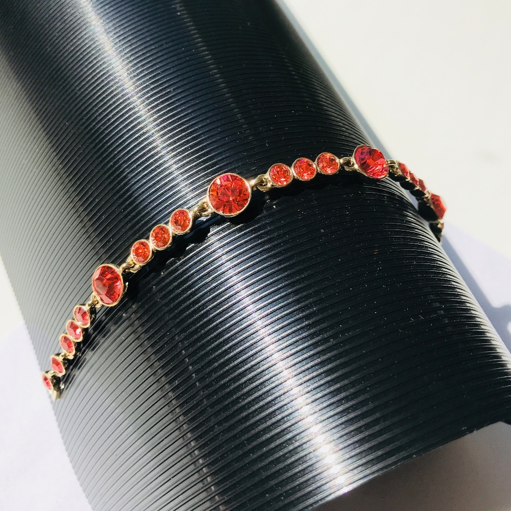 Givenchy Pink Crystal Gold Toned Bracelet